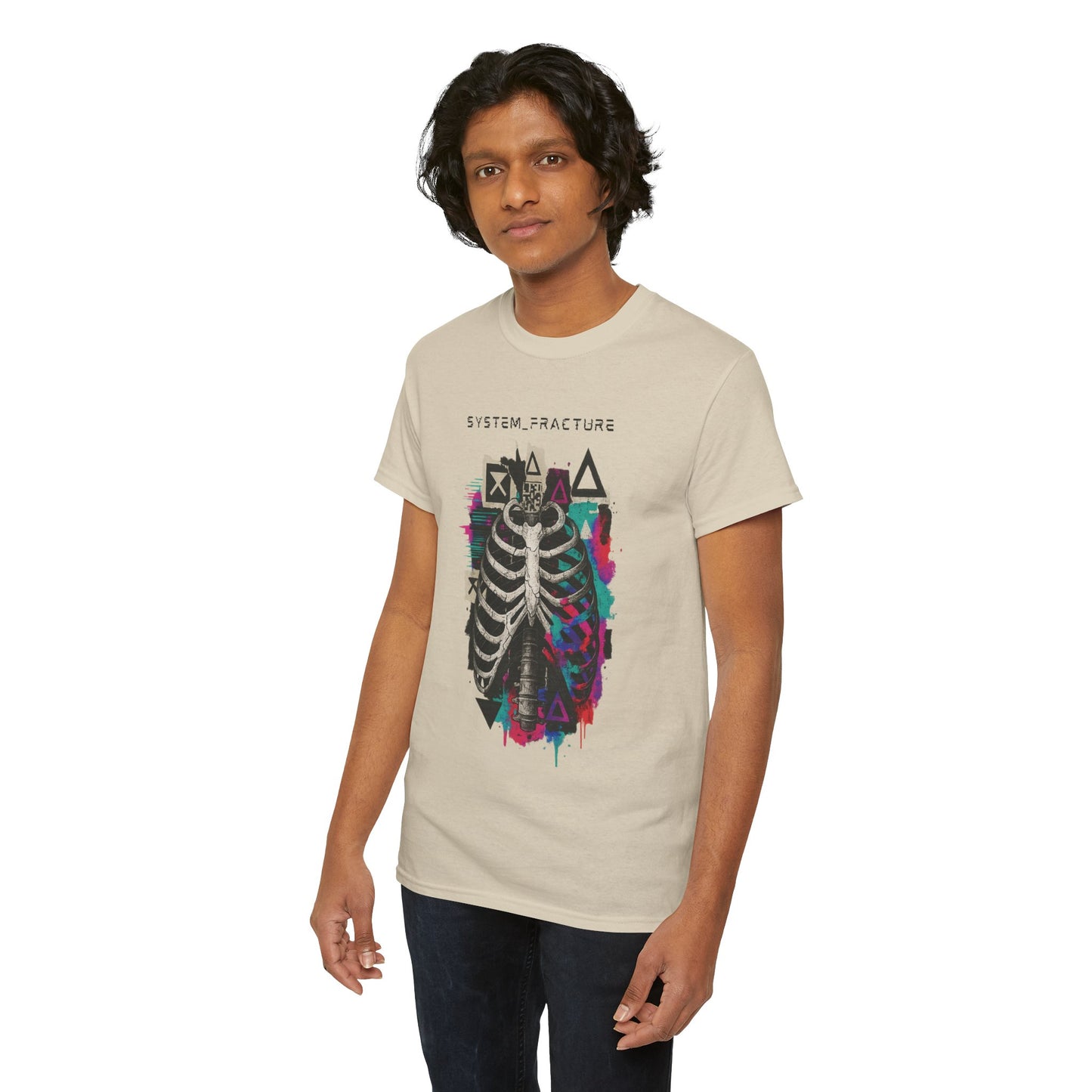 T-Shirt "System Fracture" unisexe en coton lourd