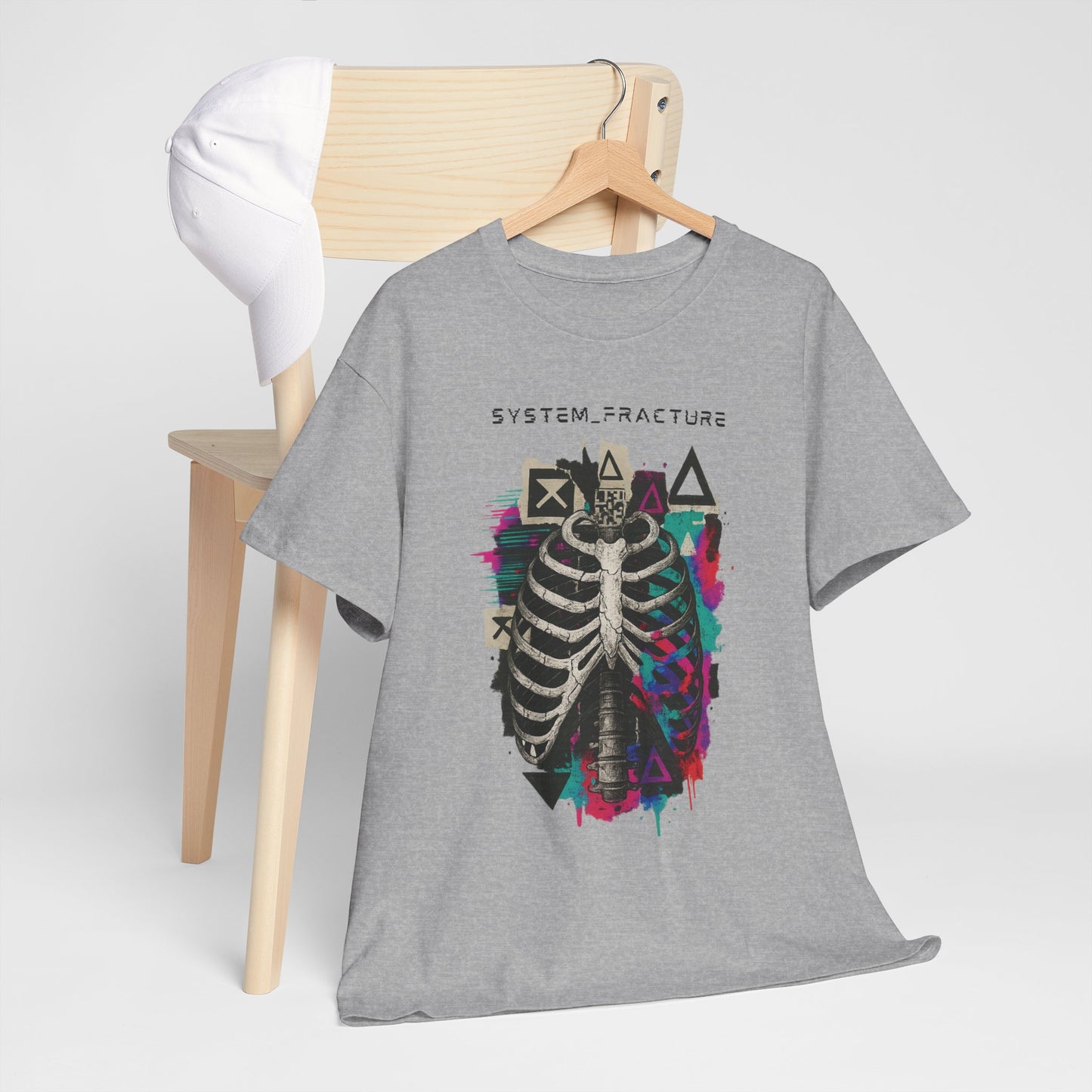 T-Shirt "System Fracture" unisexe en coton lourd