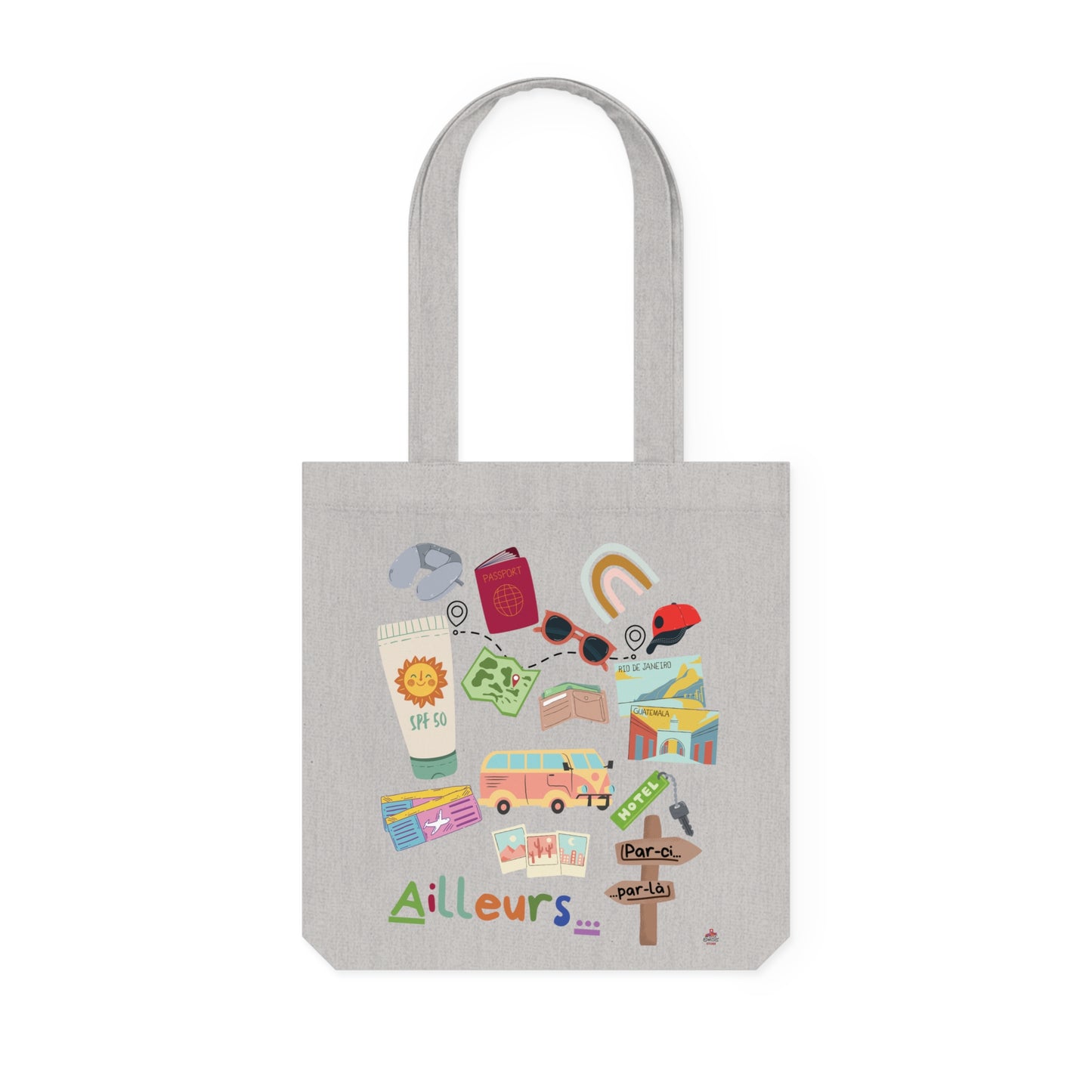 Tote Bag Tissé "Ailleurs..." - L'appel du voyage (Éco-Responsable)