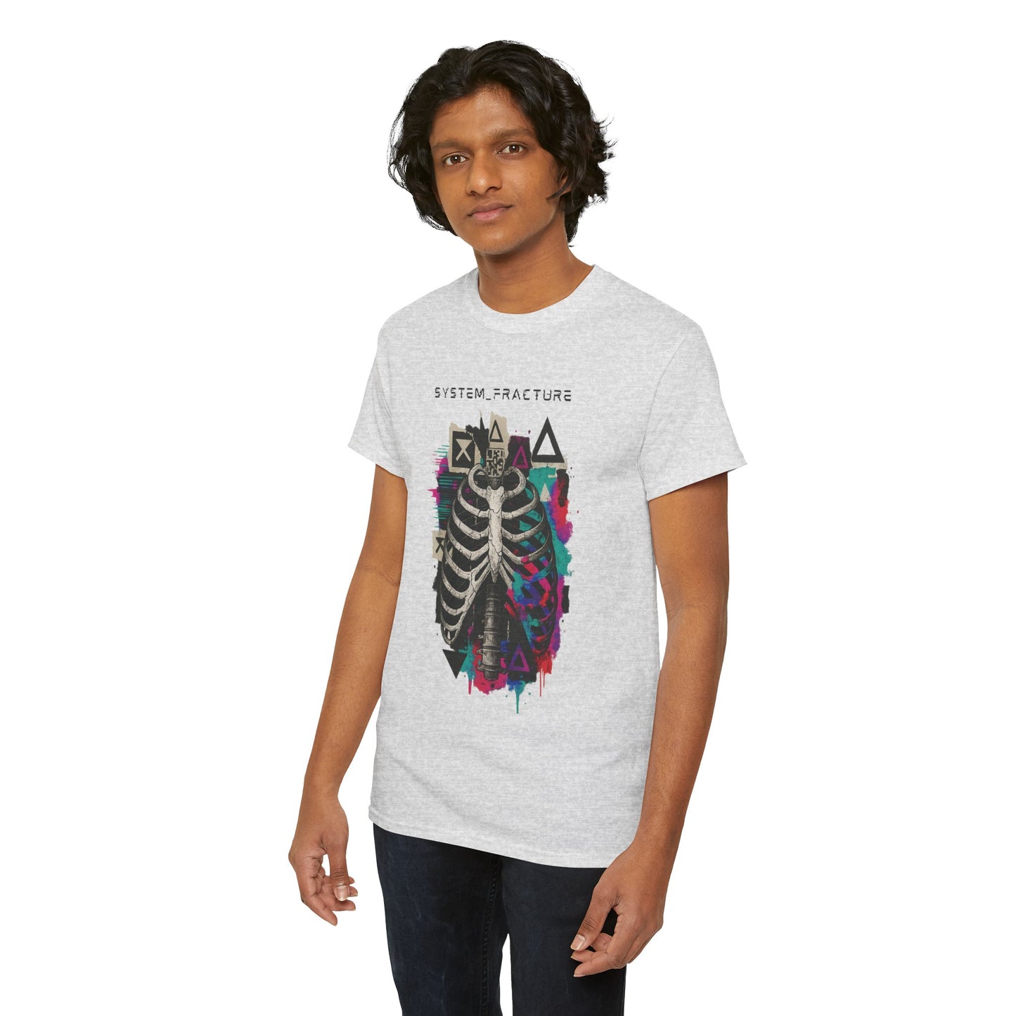 T-Shirt "System Fracture" unisexe en coton lourd