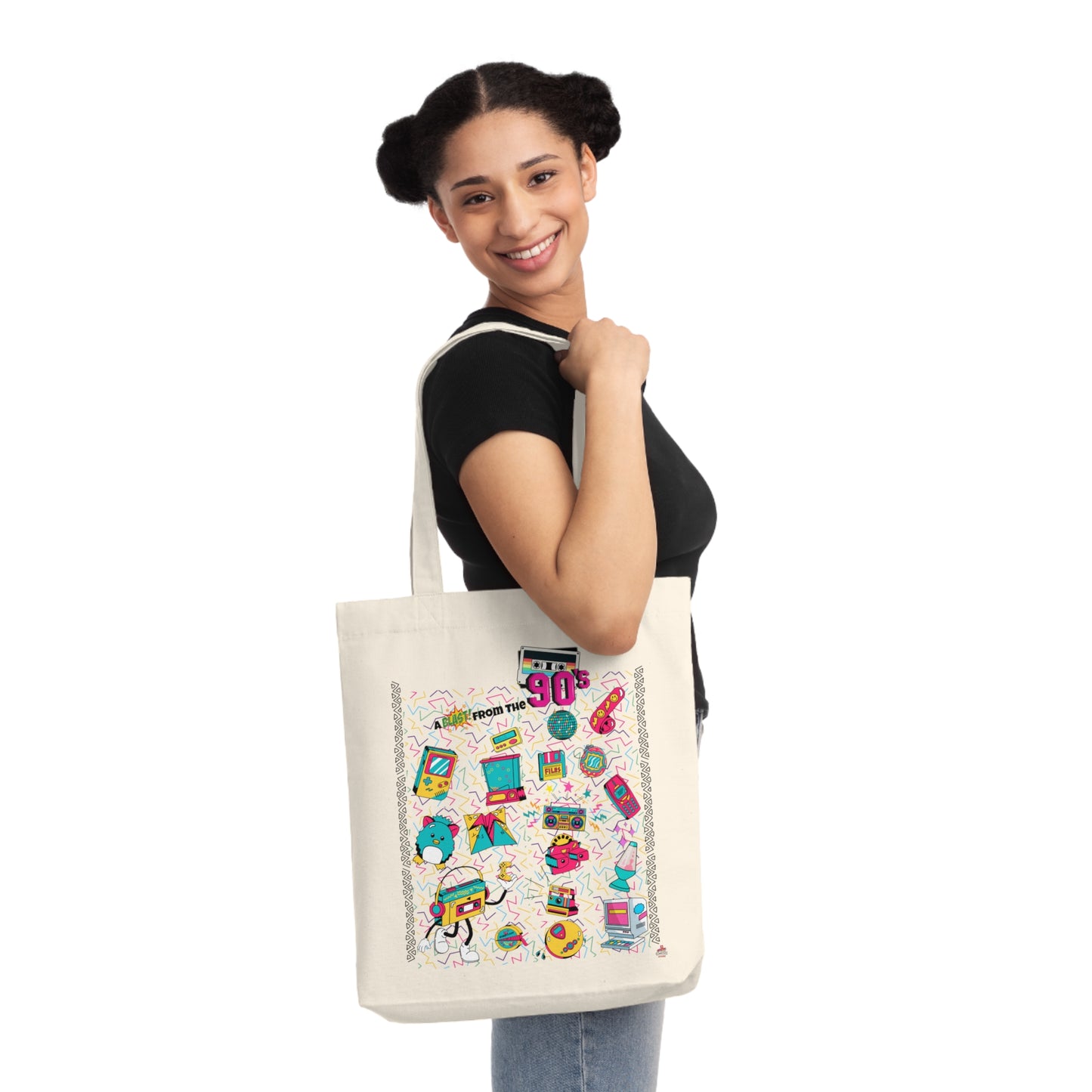 Tote Bag tissé nostalgique des années 90 - (Éco-Responsable)