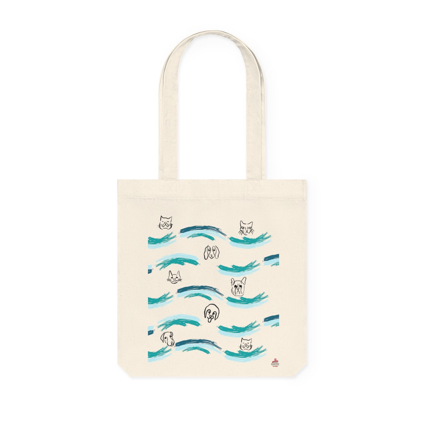 Tote Bag Tissé "Chiens et Chats" Éco-Responsable