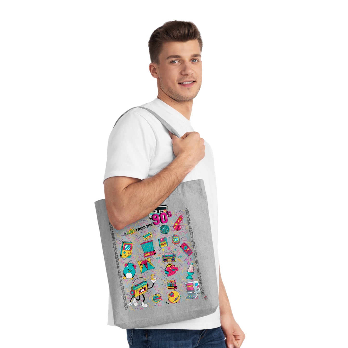 Tote Bag tissé nostalgique des années 90 - (Éco-Responsable)
