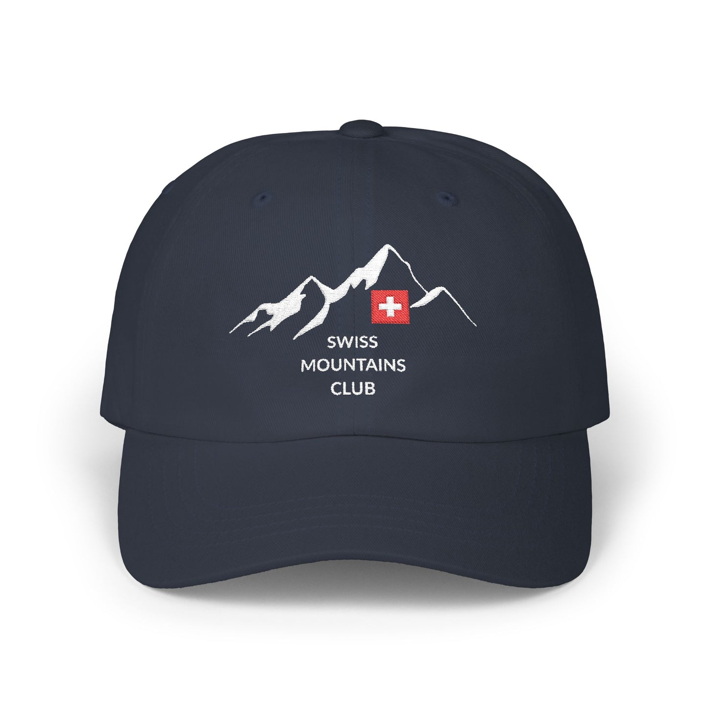 Casquette Alpine Brodée : Rejoignez le Club des Sommets Suisses ! (versions couleurs foncées)