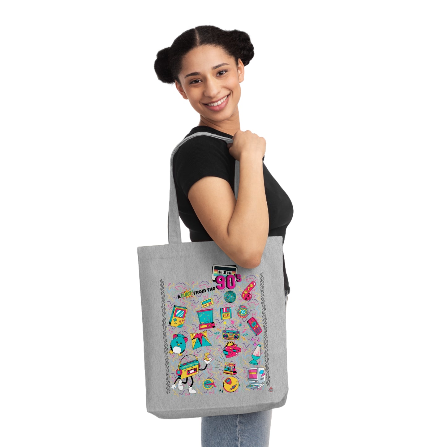 Tote Bag tissé nostalgique des années 90 - (Éco-Responsable)