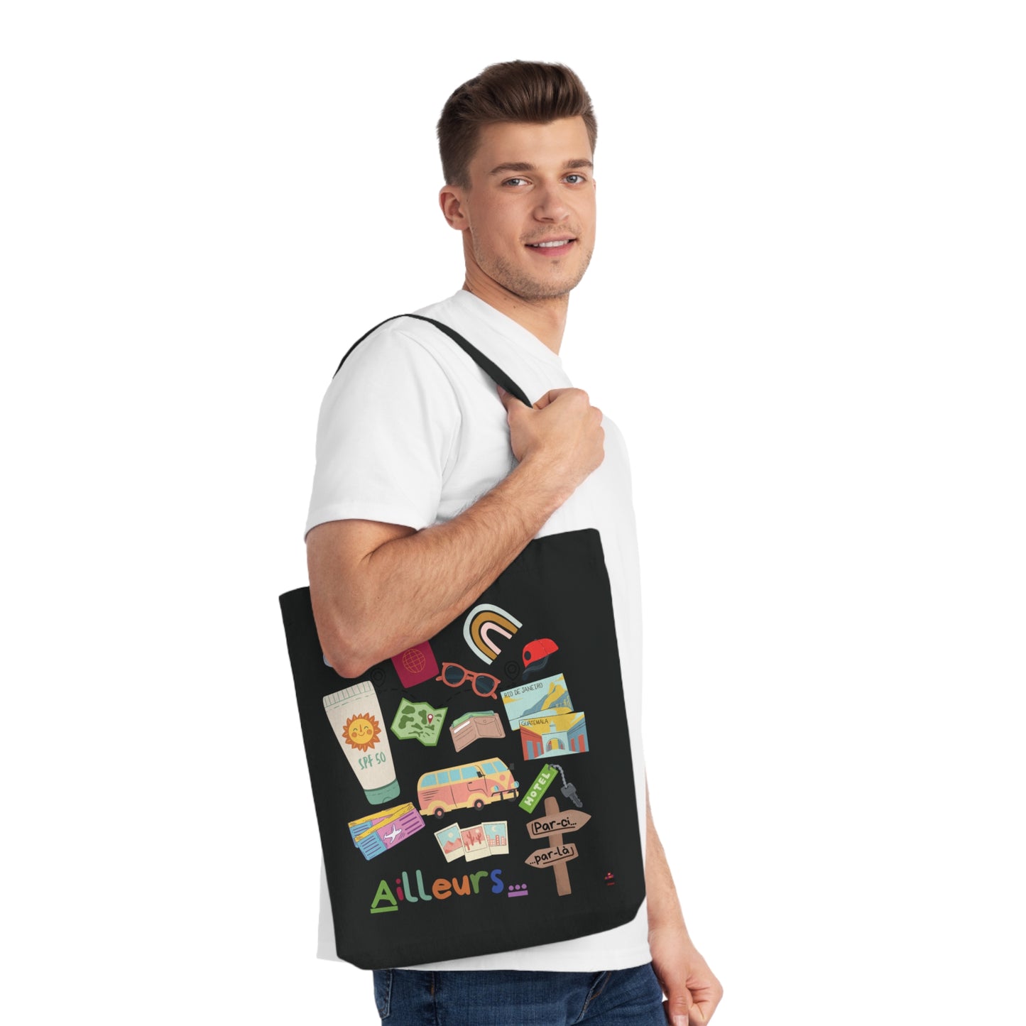 Tote Bag Tissé "Ailleurs..." - L'appel du voyage (Éco-Responsable)