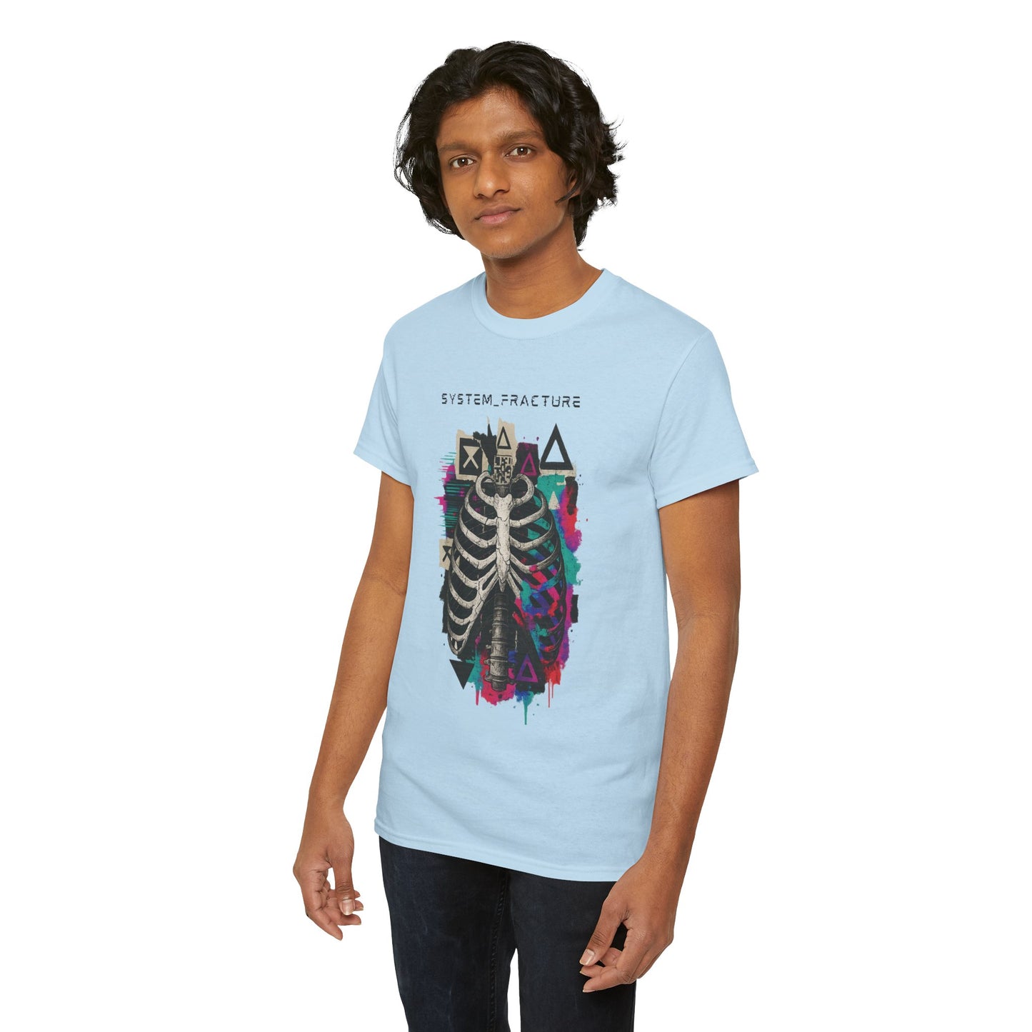 T-Shirt "System Fracture" unisexe en coton lourd
