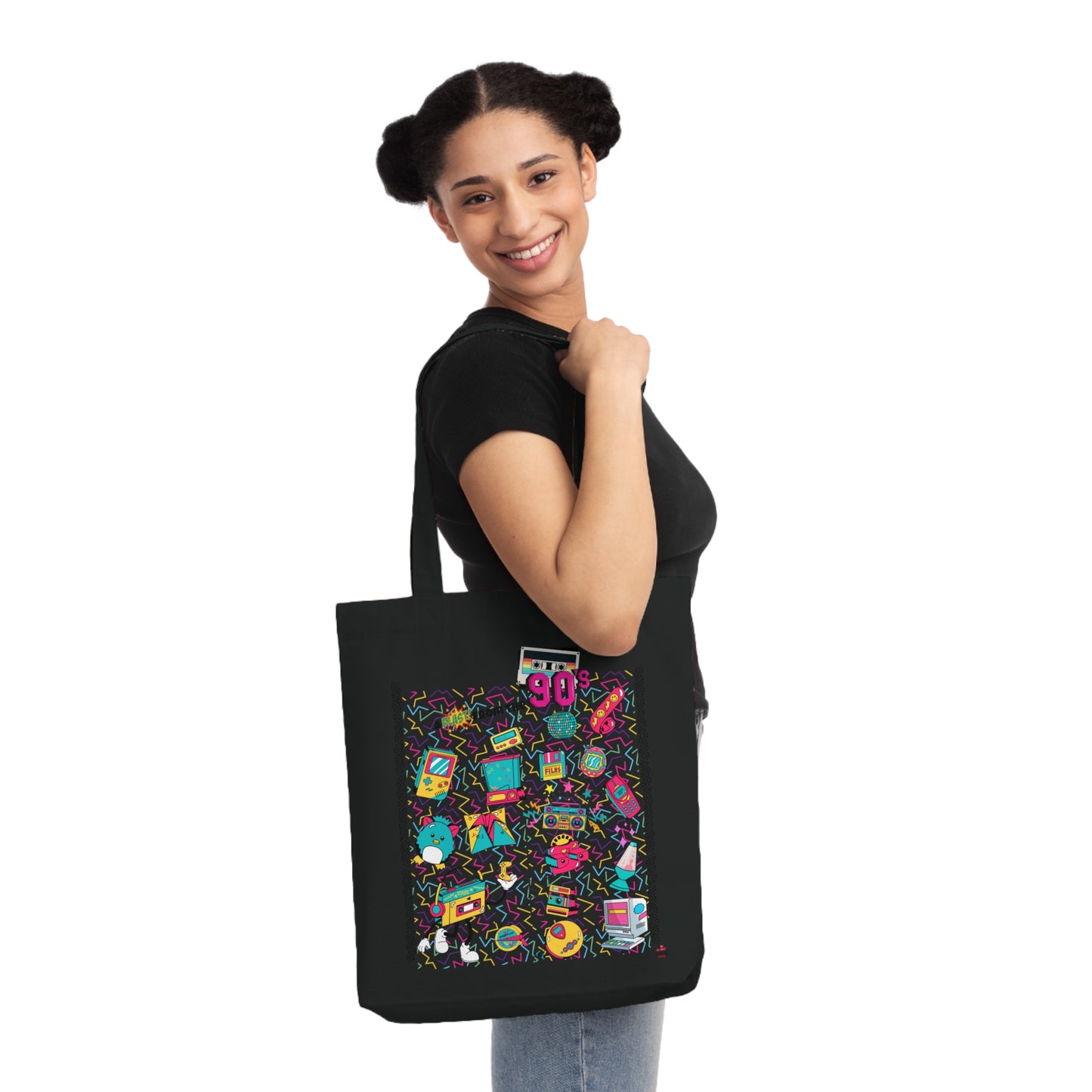 Tote Bag tissé nostalgique des années 90 - (Éco-Responsable)