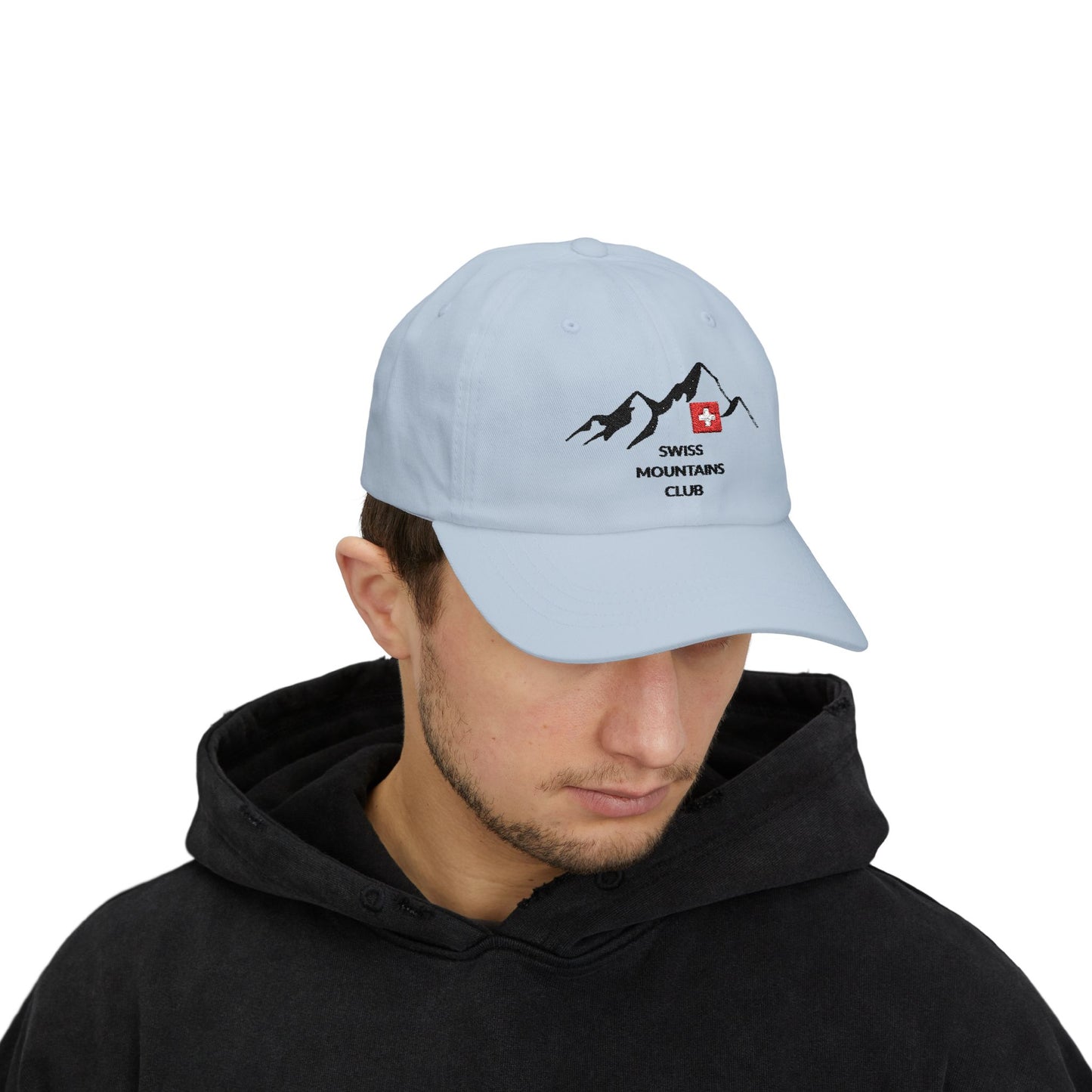 Casquette Alpine Brodée : Rejoignez le Club des Sommets Suisses ! (versions couleurs claires)
