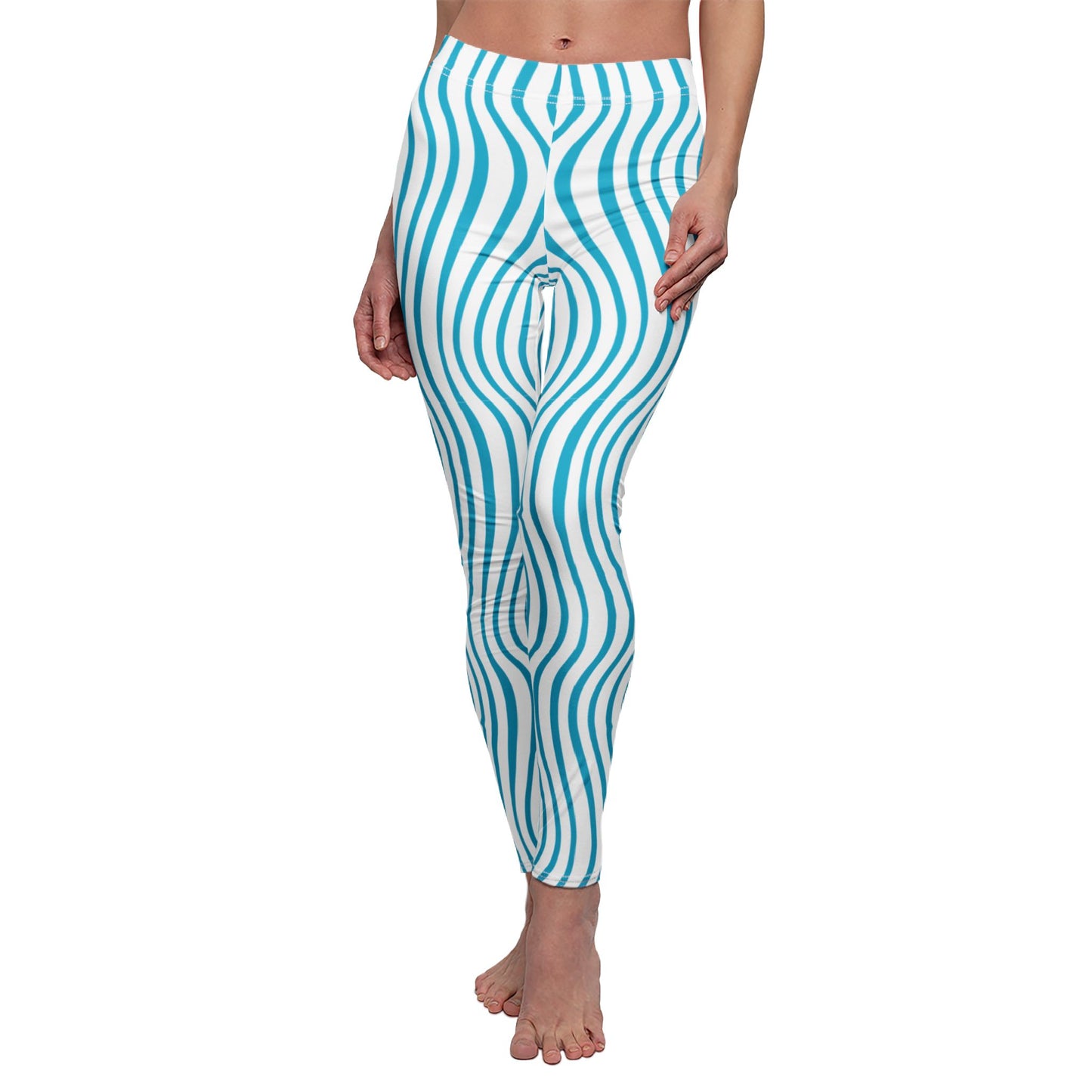 Leggings "Onda" - Ondes océaniques bleues hypnotiques