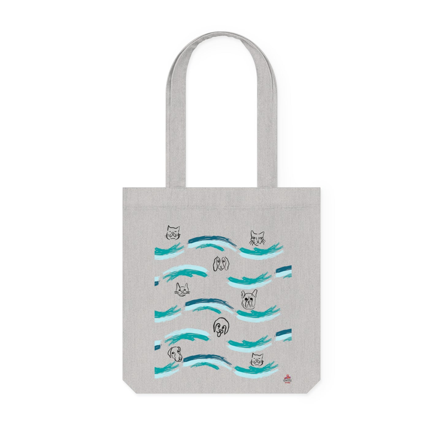 Tote Bag Tissé "Chiens et Chats" Éco-Responsable