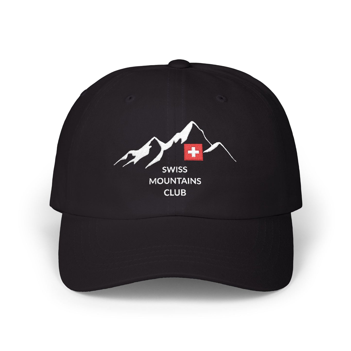 Casquette Alpine Brodée : Rejoignez le Club des Sommets Suisses ! (versions couleurs foncées)