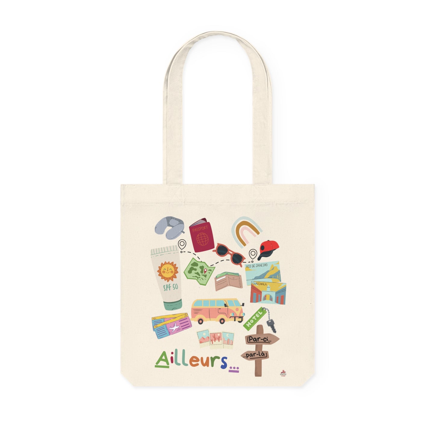 Tote Bag Tissé "Ailleurs..." - L'appel du voyage (Éco-Responsable)