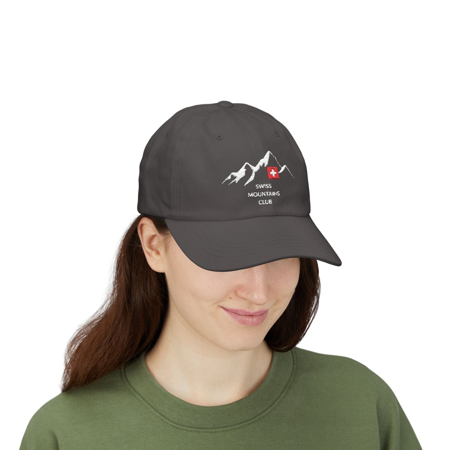 Casquette Alpine Brodée : Rejoignez le Club des Sommets Suisses ! (versions couleurs foncées)