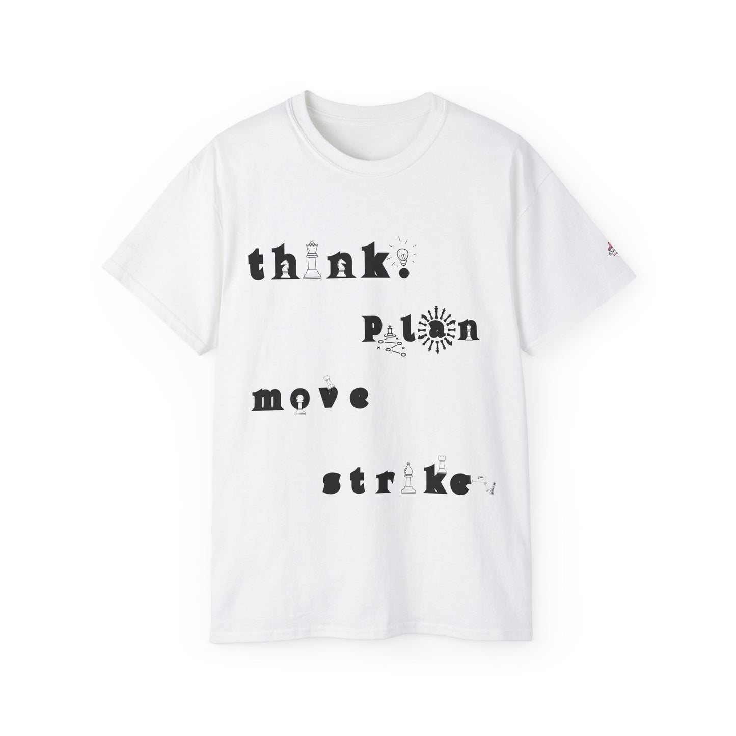 T-shirt Échecs "Think. Move. Plan. Strike."