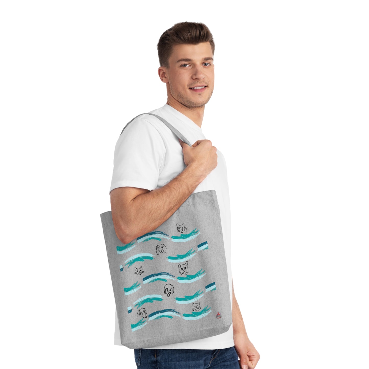 Tote Bag Tissé "Chiens et Chats" Éco-Responsable