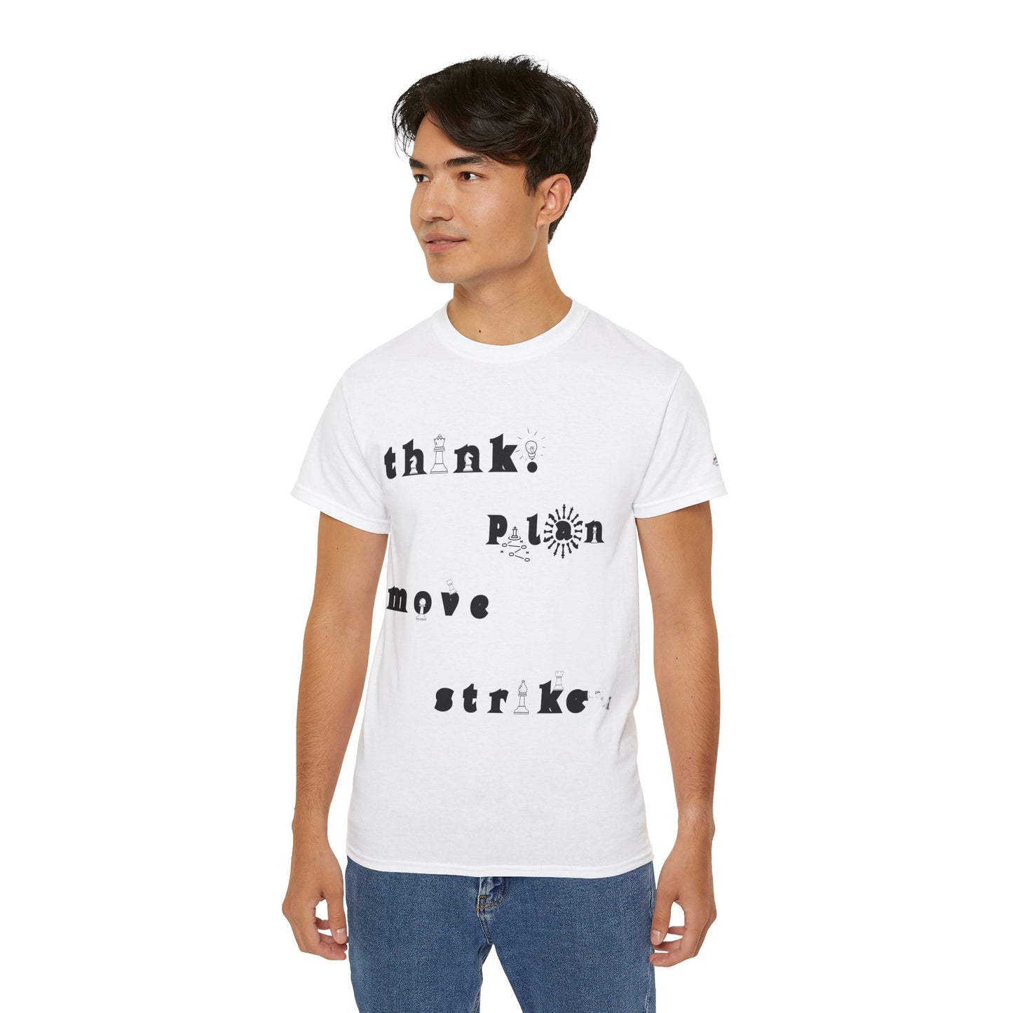 T-shirt Échecs "Think. Move. Plan. Strike."