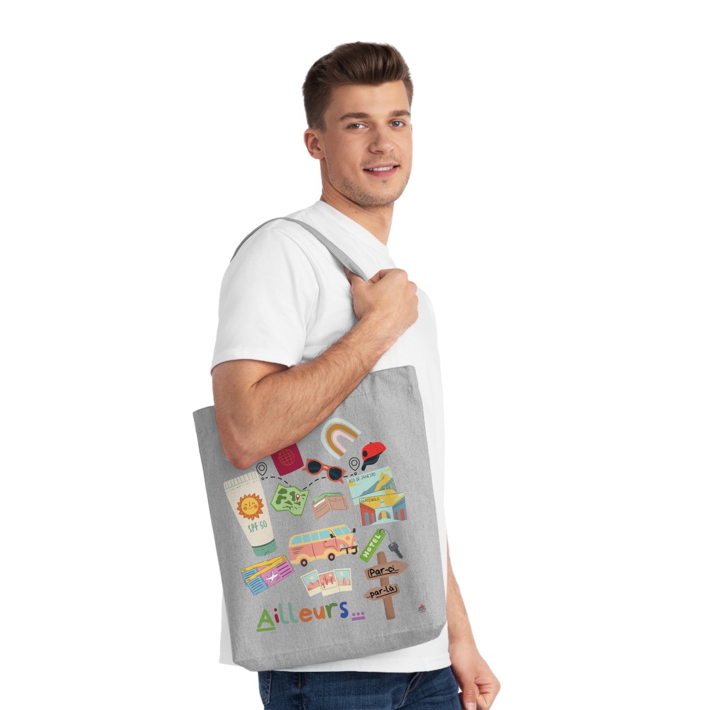Tote Bag Tissé "Ailleurs..." - L'appel du voyage (Éco-Responsable)