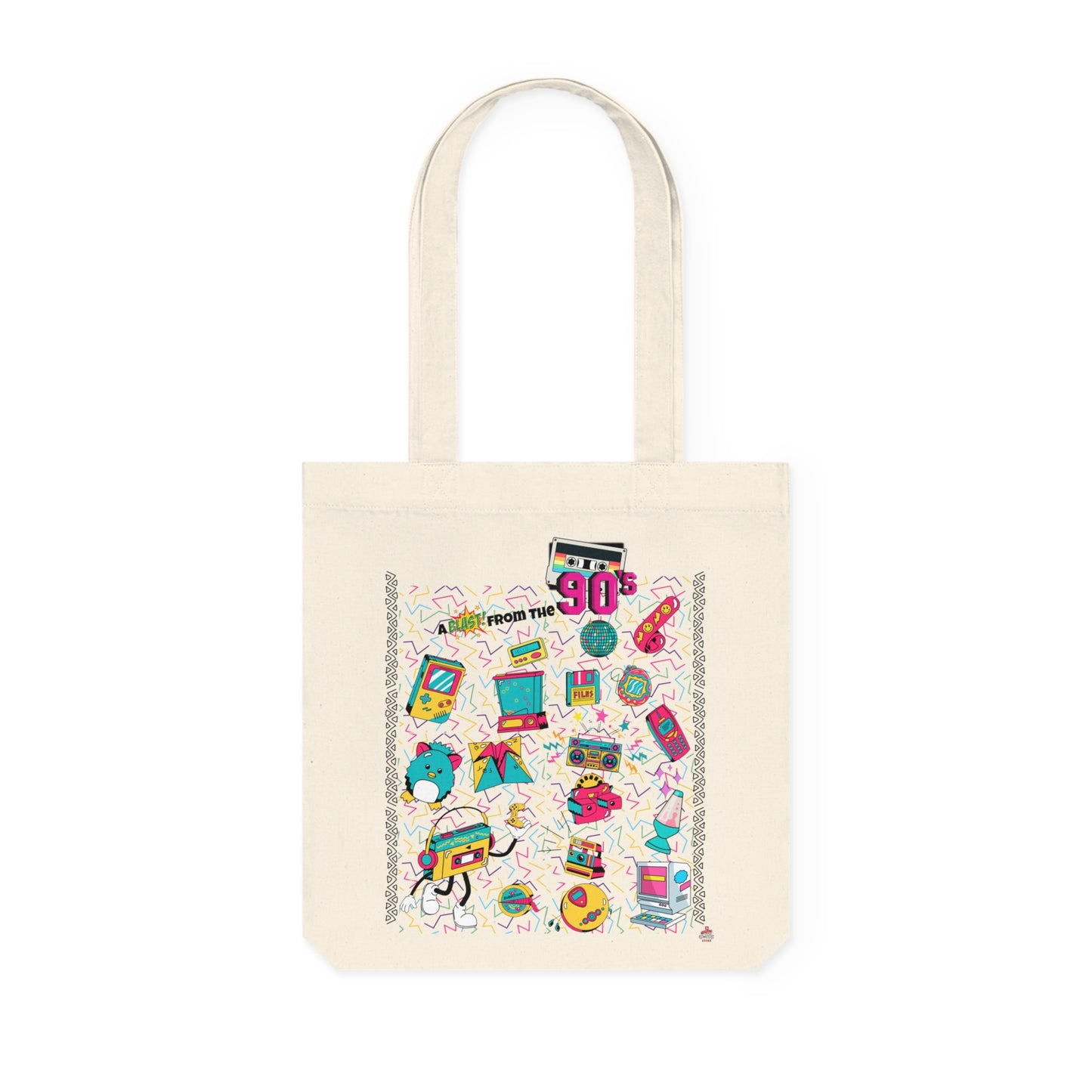 Tote Bag tissé nostalgique des années 90 - (Éco-Responsable)