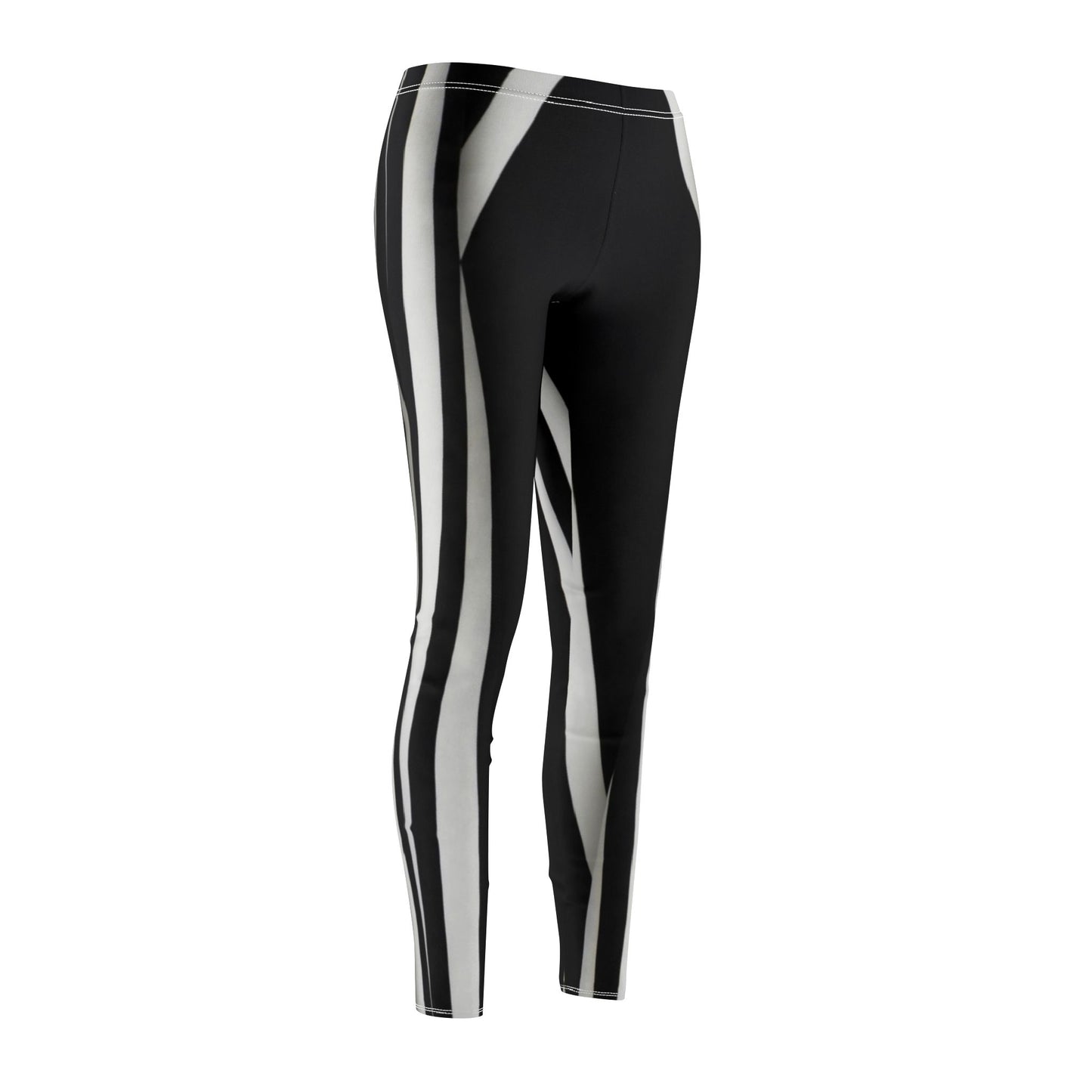 Leggings "Rayés Noir et Blanc" - Look audacieux & silhouette élancée
