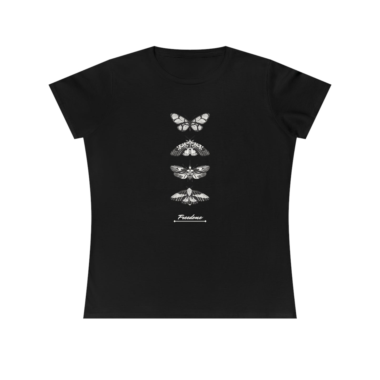 Elegantes und bequemes „Freedom Butterflies“ Damen-T-Shirt für Naturliebhaber (100 % weiche Baumwolle)