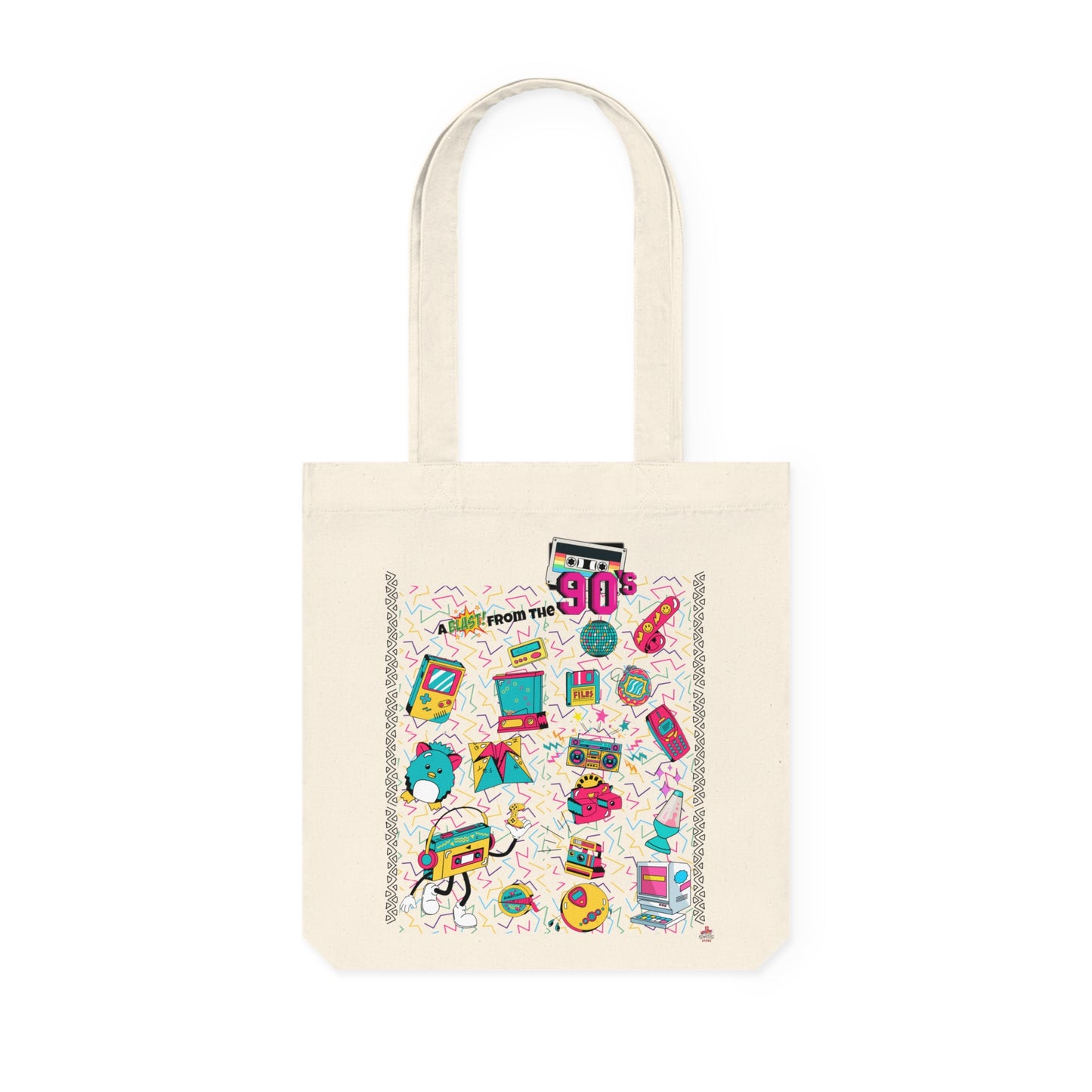 Tote Bag tissé nostalgique des années 90 - (Éco-Responsable)
