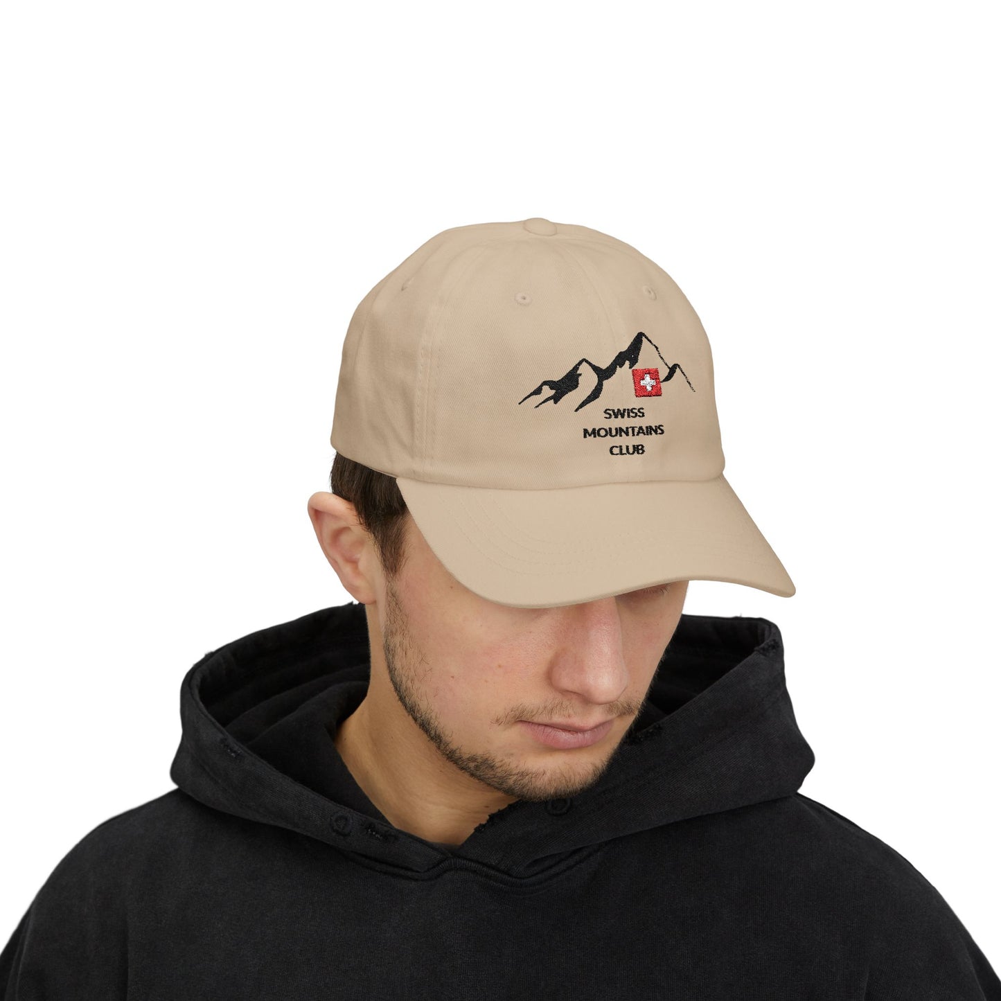 Casquette Alpine Brodée : Rejoignez le Club des Sommets Suisses ! (versions couleurs claires)