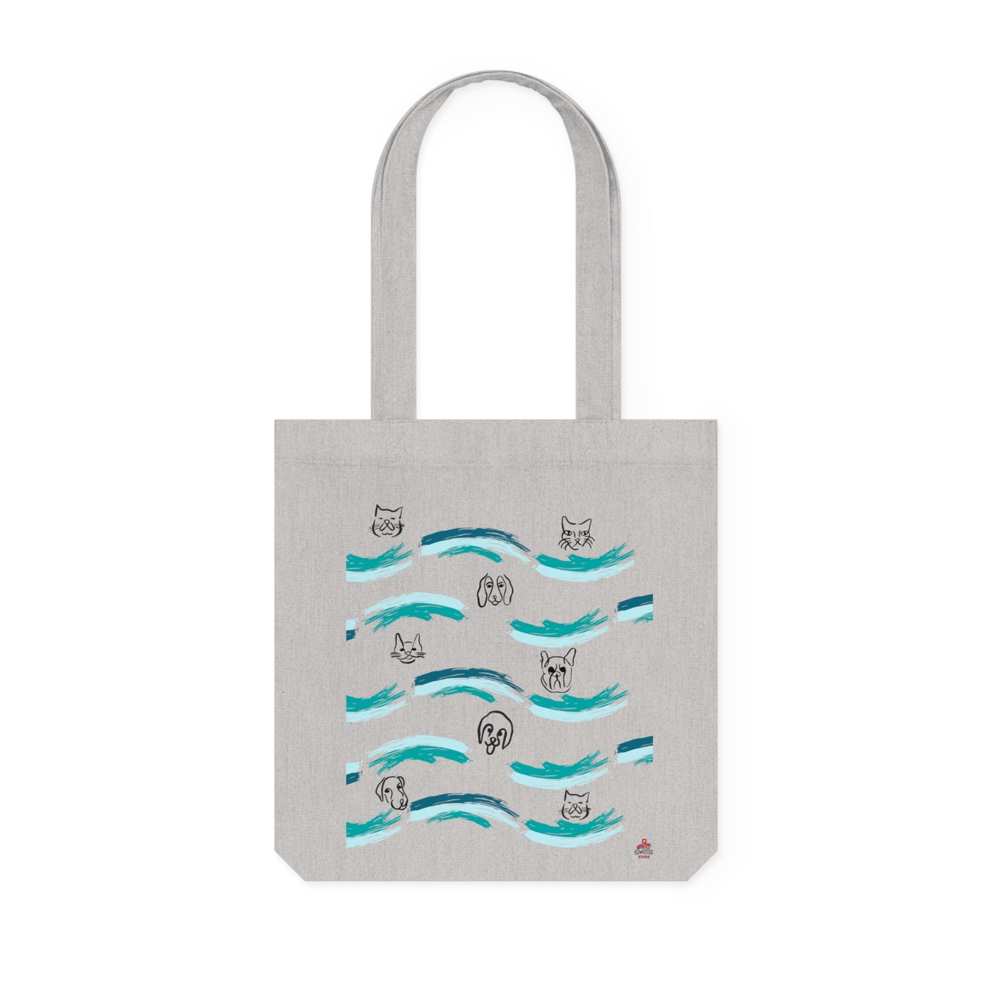Tote Bag Tissé "Chiens et Chats" Éco-Responsable