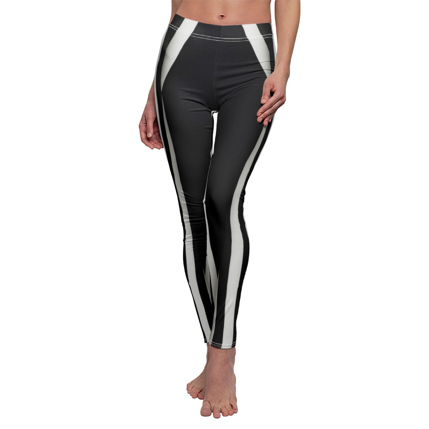 Leggings "Rayés Noir et Blanc" - Look audacieux & silhouette élancée