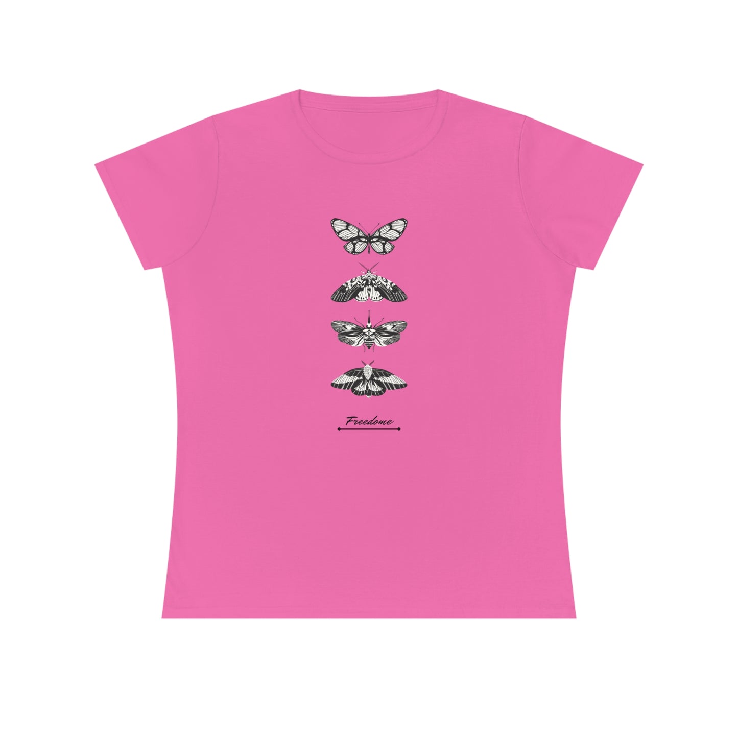 Elegantes und bequemes „Freedom Butterflies“ Damen-T-Shirt für Naturliebhaber (100 % weiche Baumwolle)