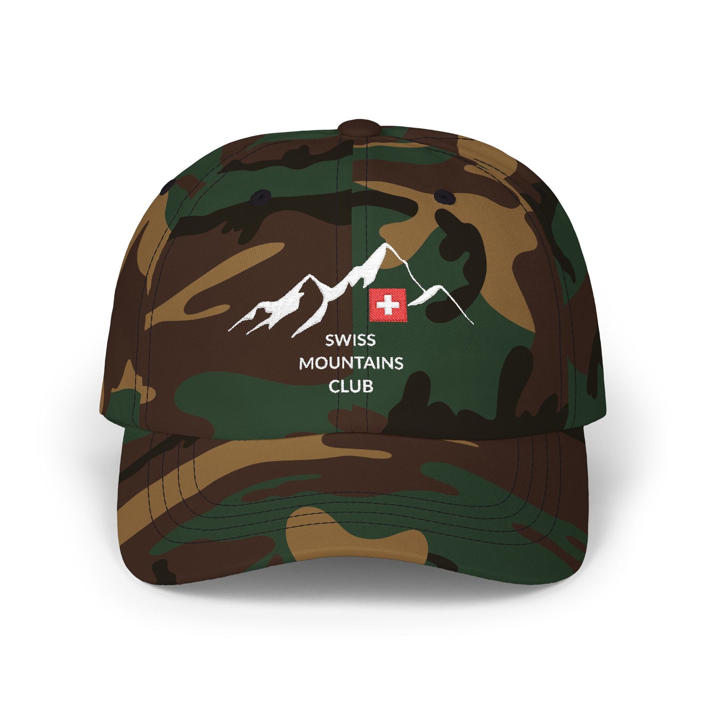 Casquette Alpine Brodée : Rejoignez le Club des Sommets Suisses ! (versions couleurs foncées)