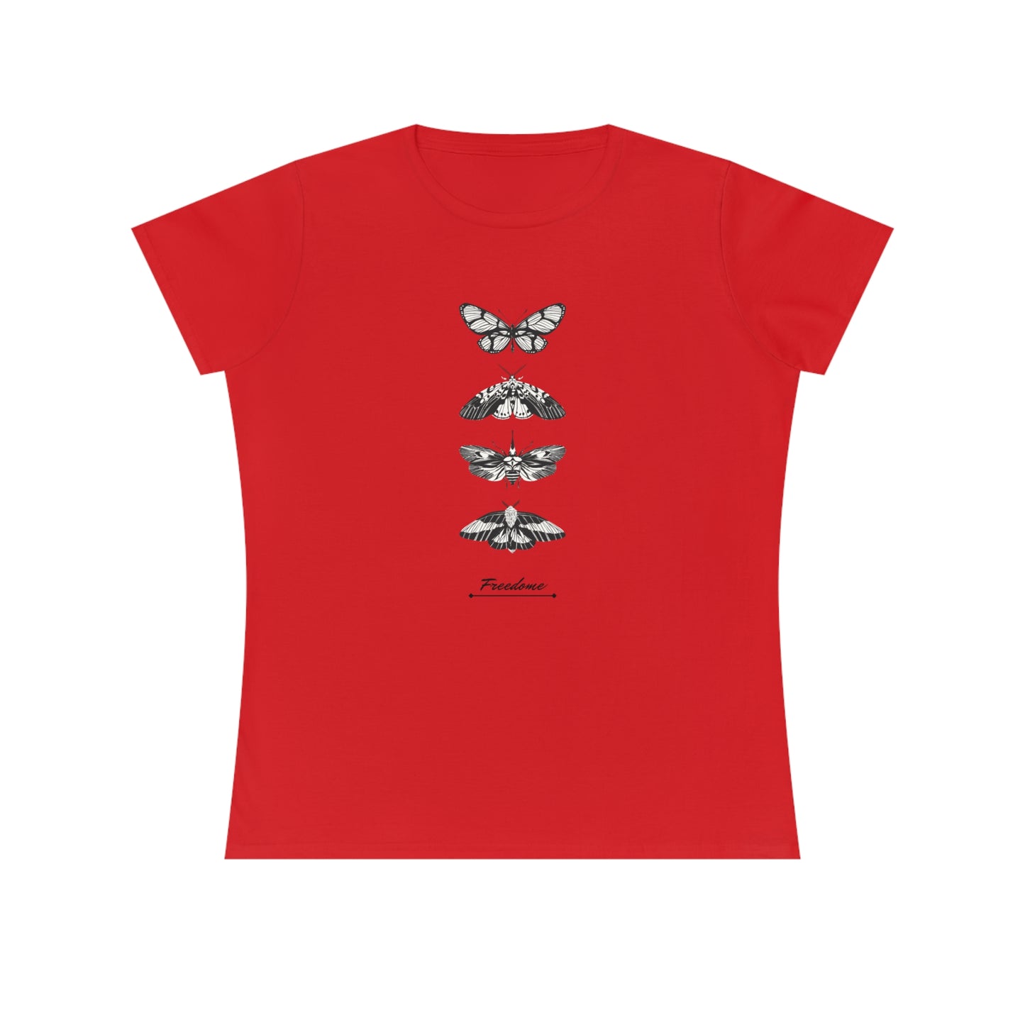 Elegantes und bequemes „Freedom Butterflies“ Damen-T-Shirt für Naturliebhaber (100 % weiche Baumwolle)