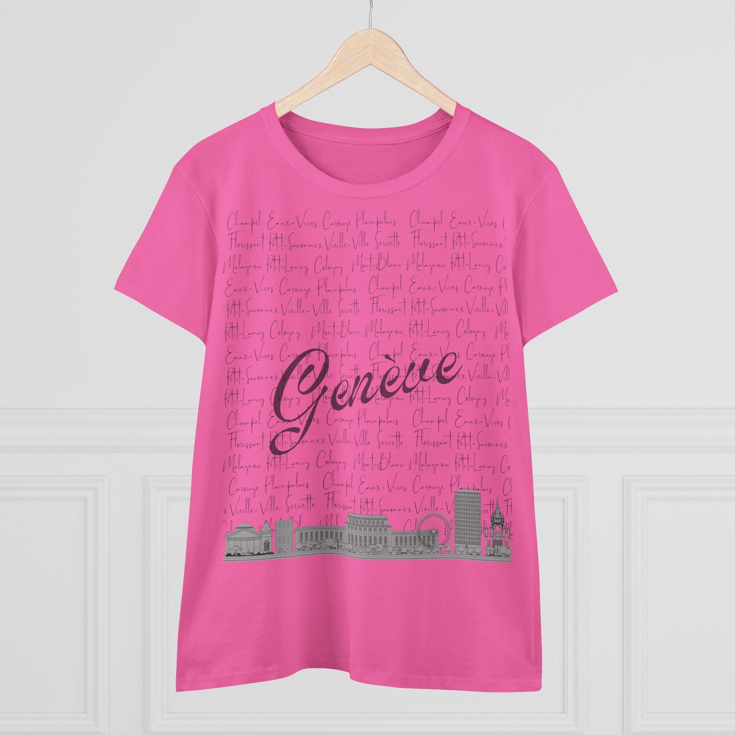 T-Shirt Femme "Geneva Skyline & Quartiers"
