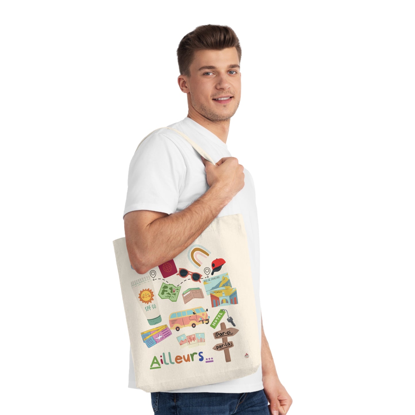 Tote Bag Tissé "Ailleurs..." - L'appel du voyage (Éco-Responsable)