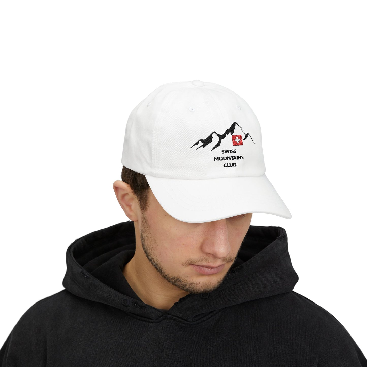 Casquette Alpine Brodée : Rejoignez le Club des Sommets Suisses ! (versions couleurs claires)
