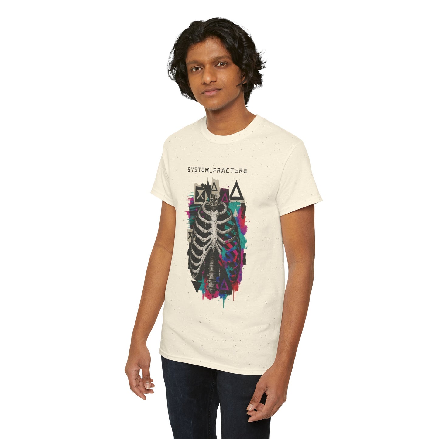 T-Shirt "System Fracture" unisexe en coton lourd