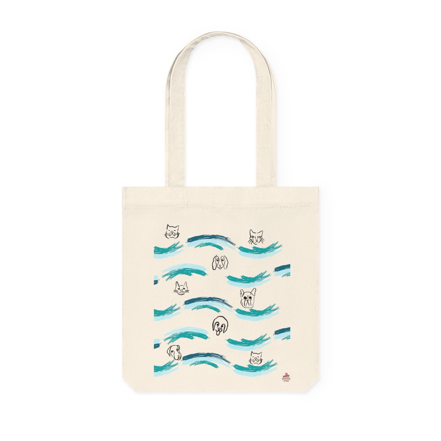 Tote Bag Tissé "Chiens et Chats" Éco-Responsable