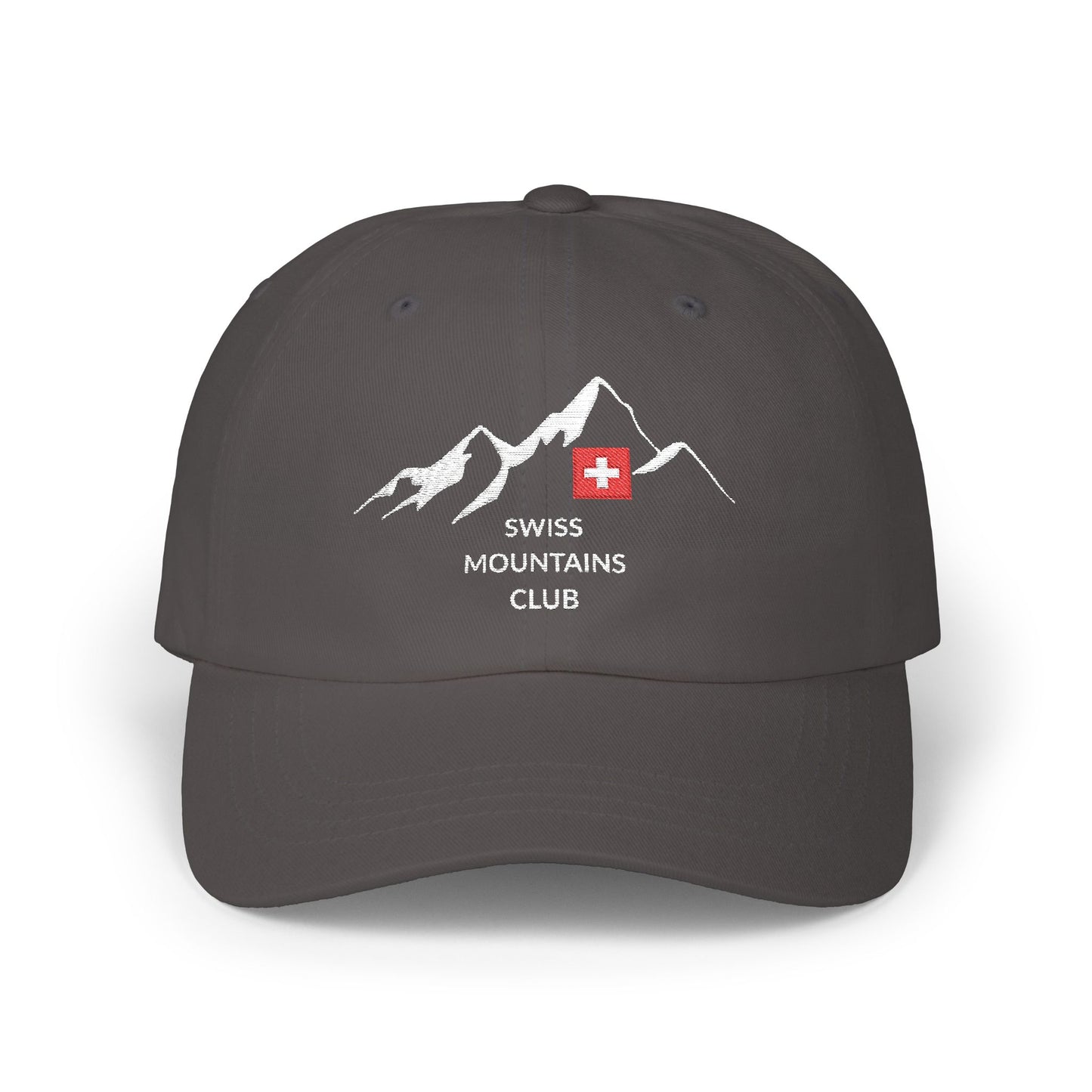 Casquette Alpine Brodée : Rejoignez le Club des Sommets Suisses ! (versions couleurs foncées)
