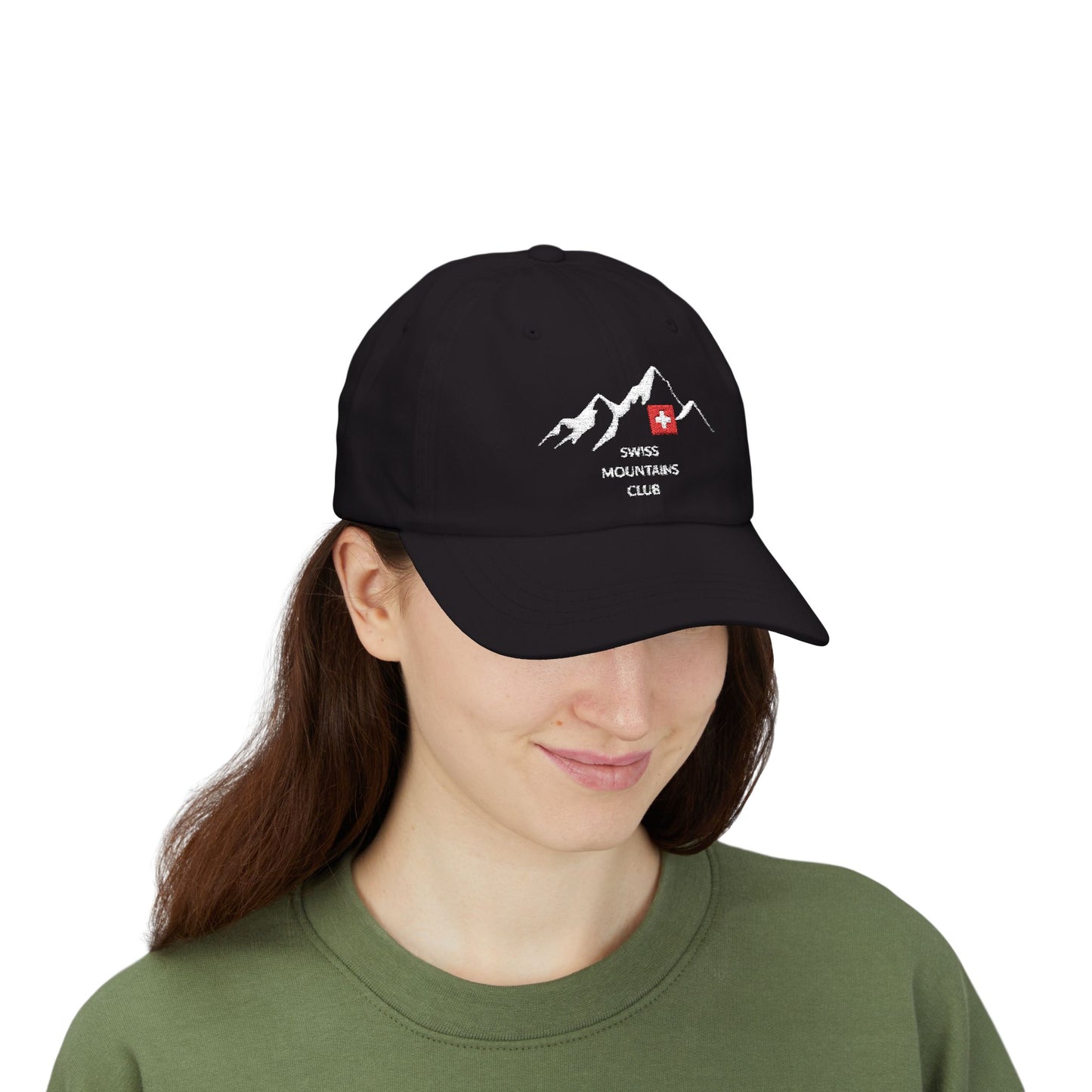 Casquette Alpine Brodée : Rejoignez le Club des Sommets Suisses ! (versions couleurs foncées)