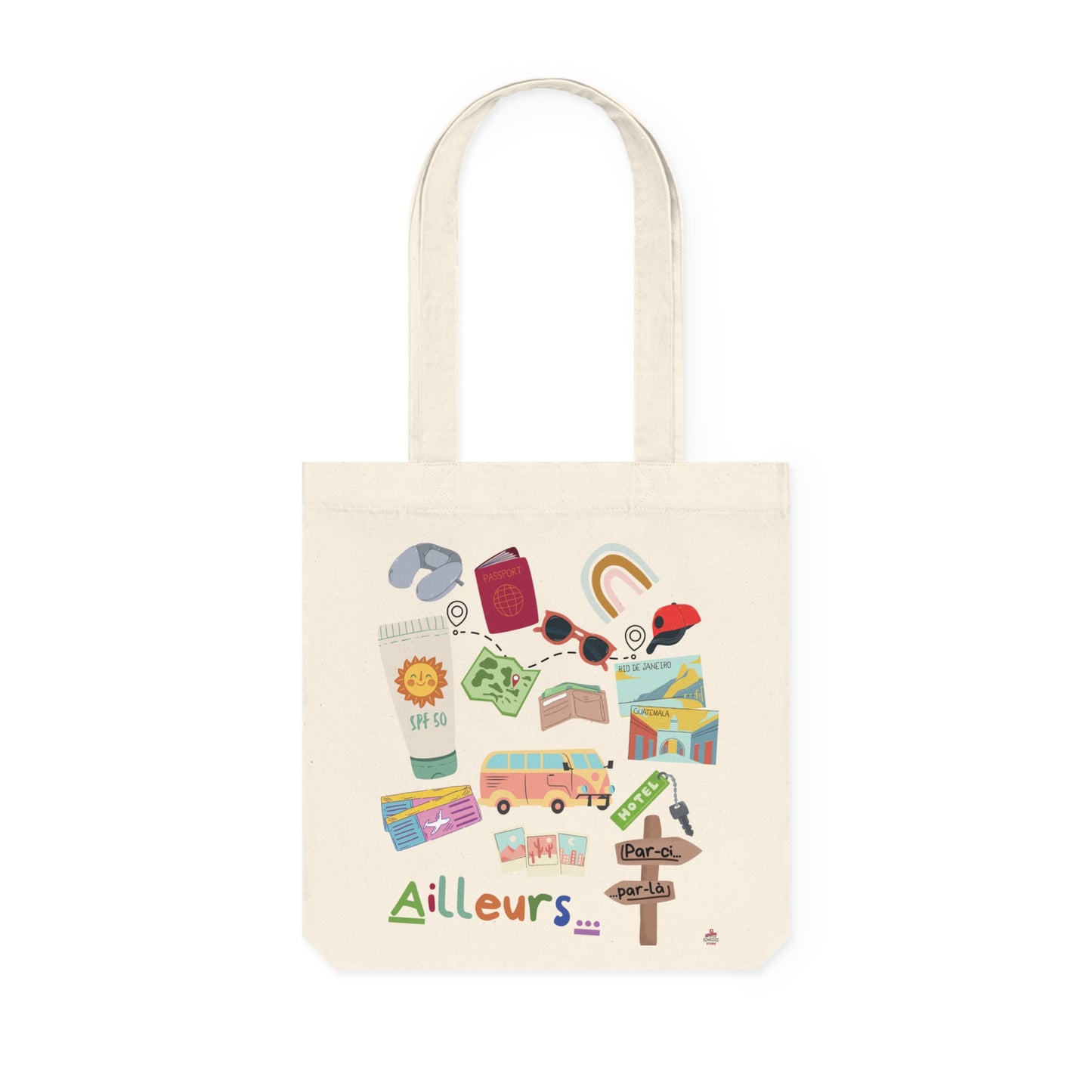 Tote Bag Tissé "Ailleurs..." - L'appel du voyage (Éco-Responsable)