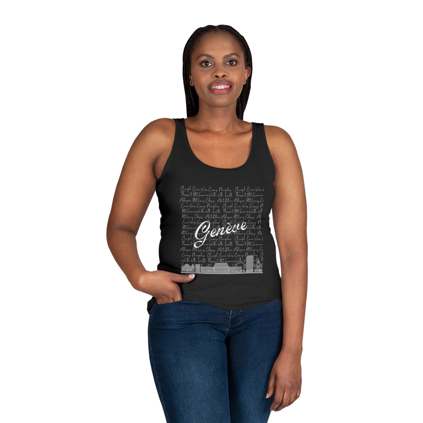 Débardeur Femme "Geneva Skyline & Quartiers"
