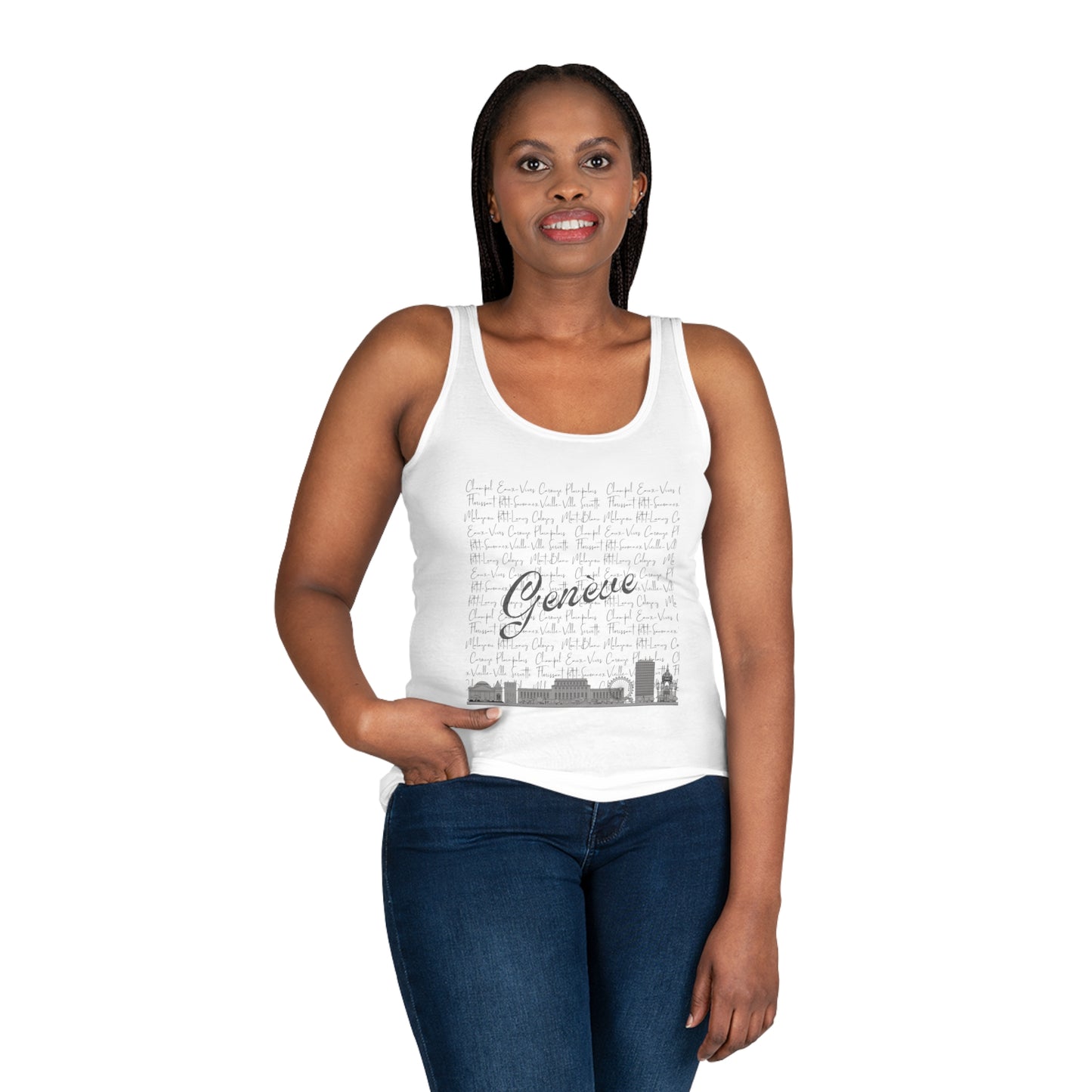 Débardeur Femme "Geneva Skyline & Quartiers"