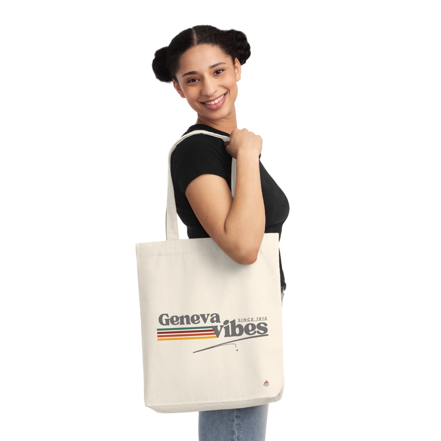 Tote Bag tissé "Geneva Vibes 1815" - L'élégance historique (Éco-Responsable)