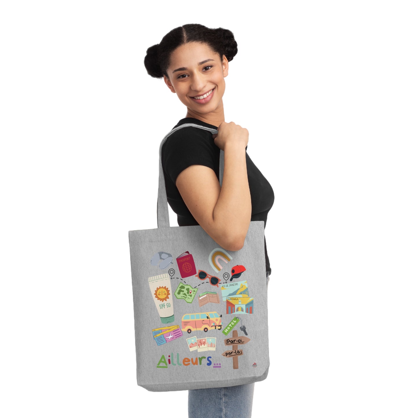 Tote Bag Tissé "Ailleurs..." - L'appel du voyage (Éco-Responsable)