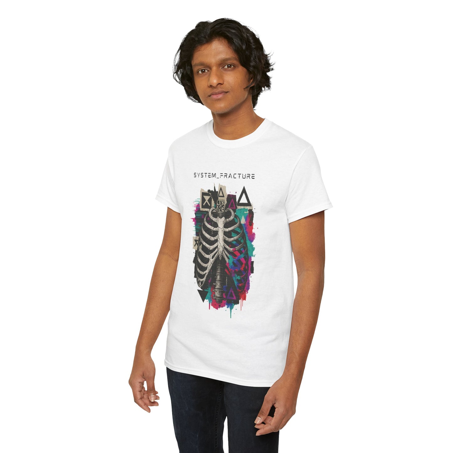 T-Shirt "System Fracture" unisexe en coton lourd