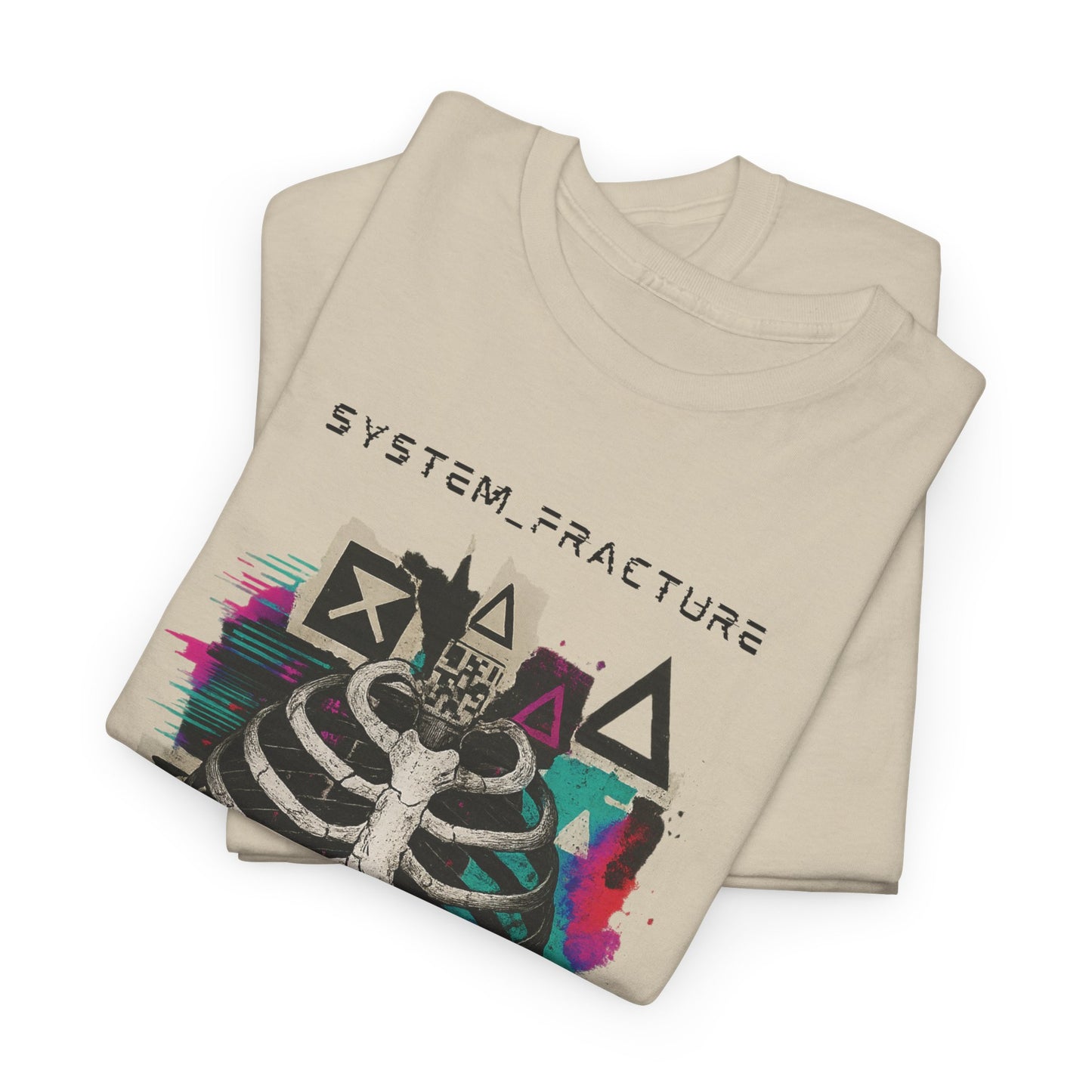 T-Shirt "System Fracture" unisexe en coton lourd