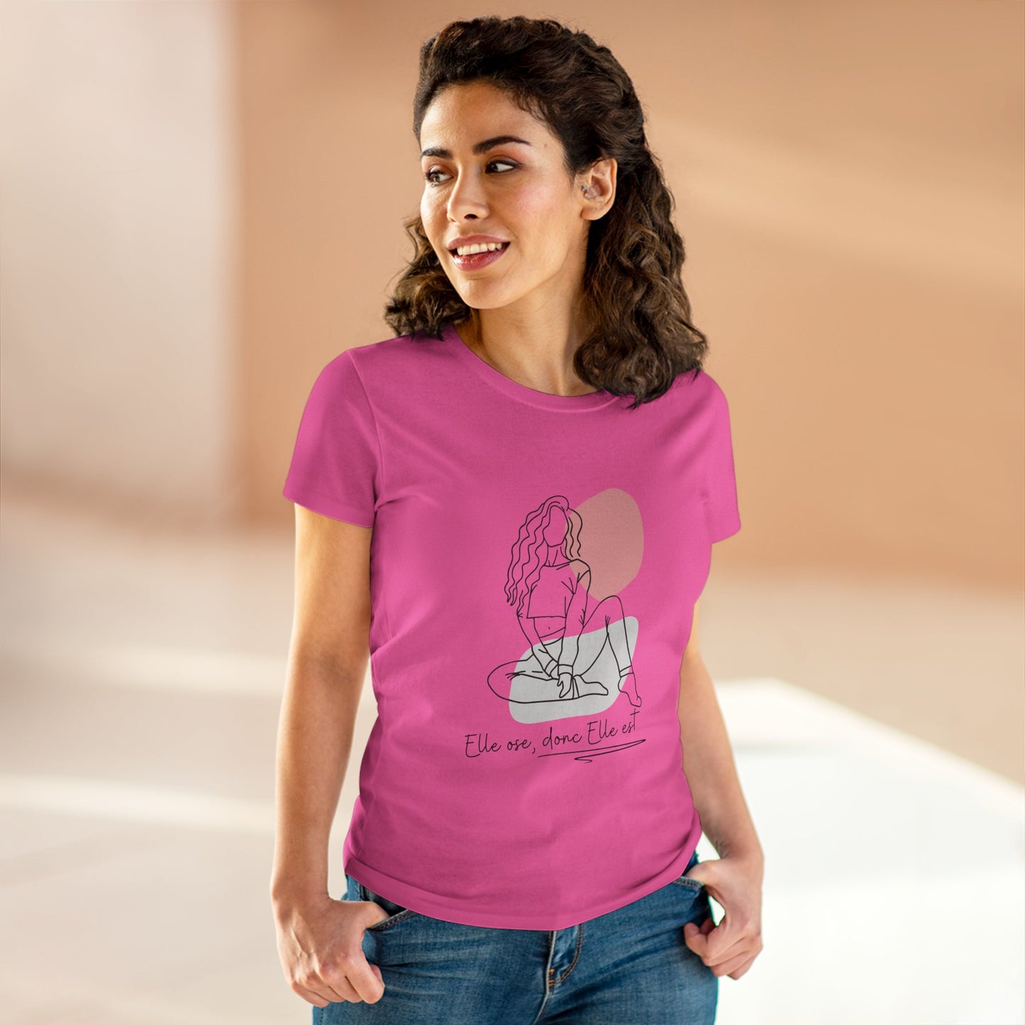 T-shirt en coton pour Femme "Elle ose, donc elle est" - Tenue décontractée et confortable