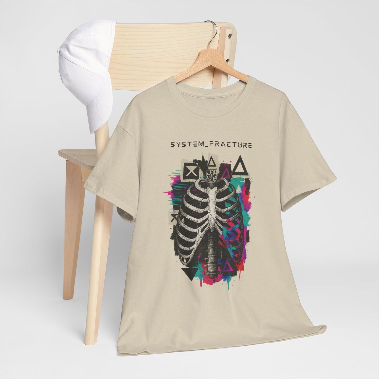 T-Shirt "System Fracture" unisexe en coton lourd