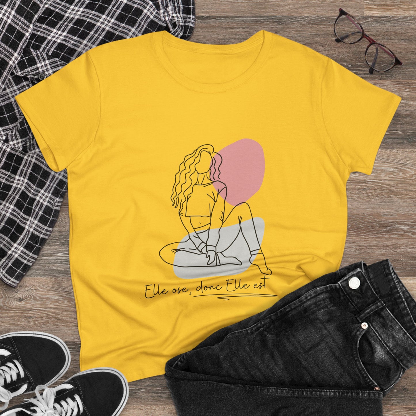 T-shirt en coton pour Femme "Elle ose, donc elle est" - Tenue décontractée et confortable