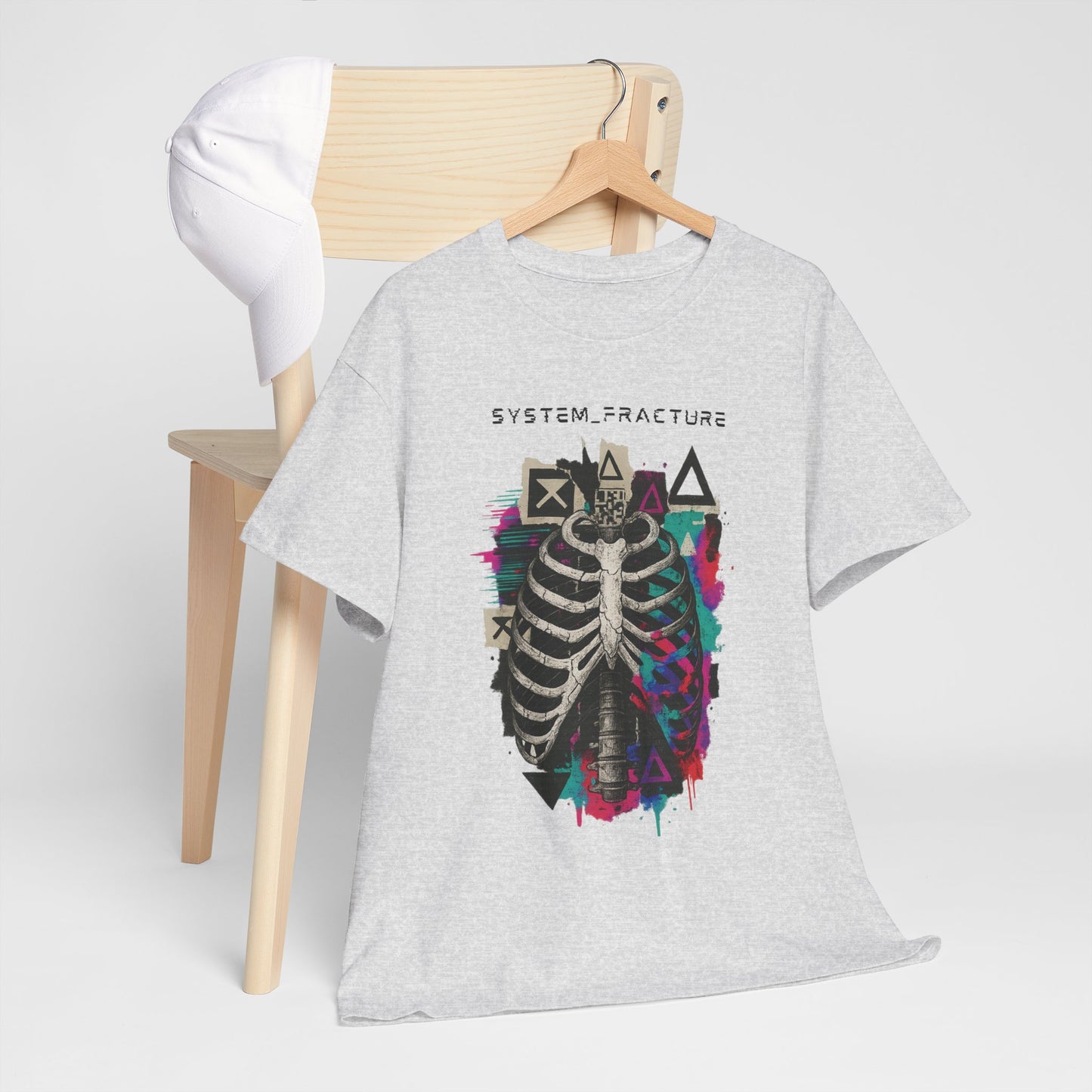 T-Shirt "System Fracture" unisexe en coton lourd